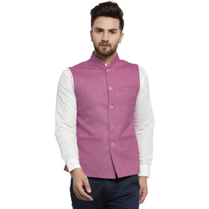 Treemoda Lavender Nehru jacket For Men Stylish Latest Design Suitable for Ethnic Wear/Wedding Wear/ Formal Wear/Casual Wear