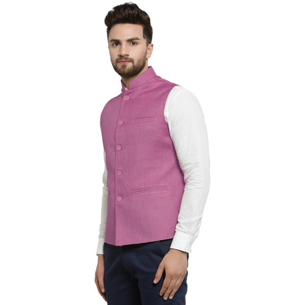 Treemoda Lavender Nehru jacket For Men Stylish Latest Design Suitable for Ethnic Wear/Wedding Wear/ Formal Wear/Casual Wear