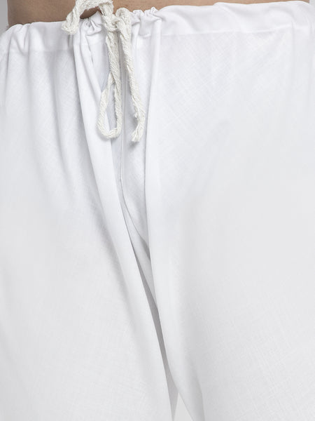 Designer Black Linen Kurta With White Aligarh Pajama Set For Men By Treemoda