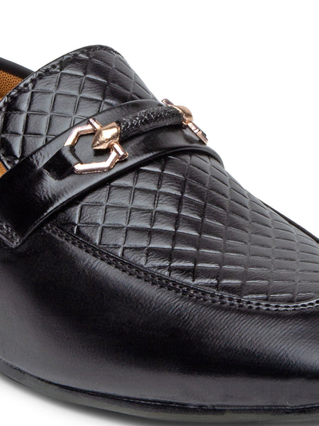 Treemoda Black Semi Formal Loafers For Men