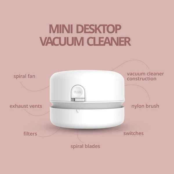 Portable Mini Desktop Sweeper Vacuum Cleaner for Home, Office, Cars, Pet Hairs, Crumbs