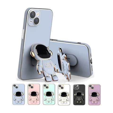 Electroplated 3D Astronaut Folding Stand Case For iPhone 11, 12, 13 Series
