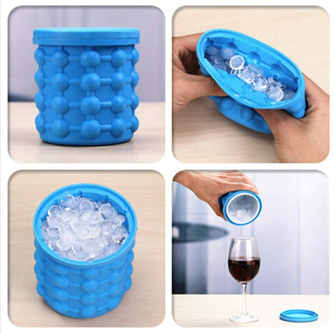 Ice Cube Maker Silicone Tray Ice Bucket