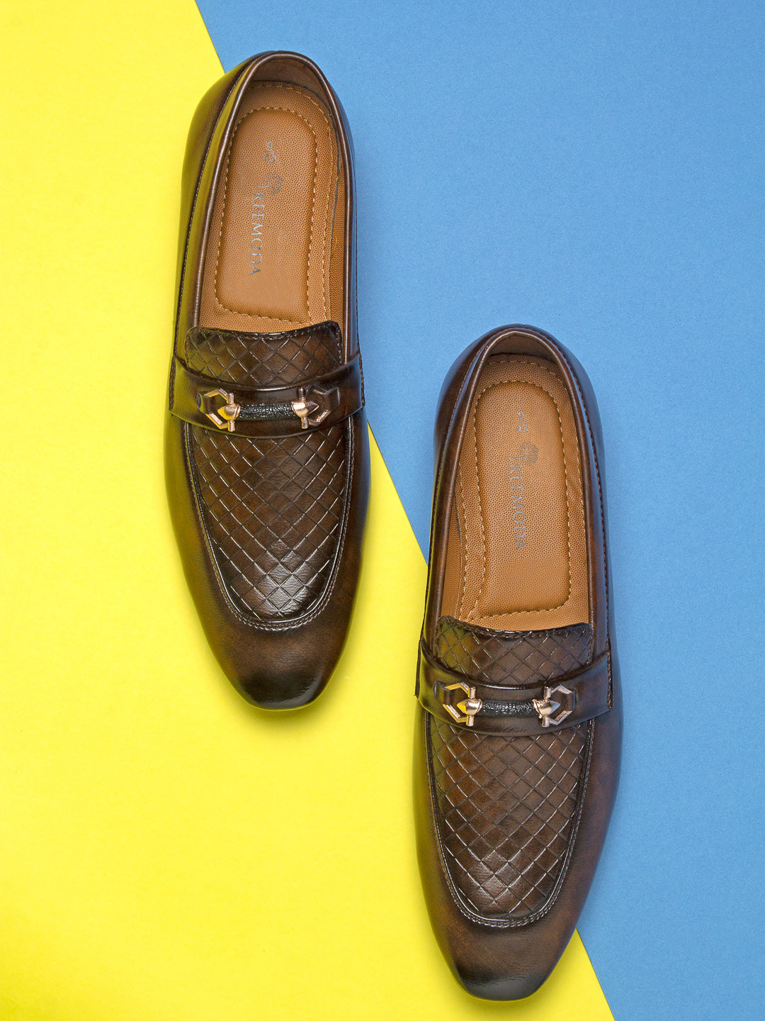 Treemoda Brown Semi Formal Loafers For Men