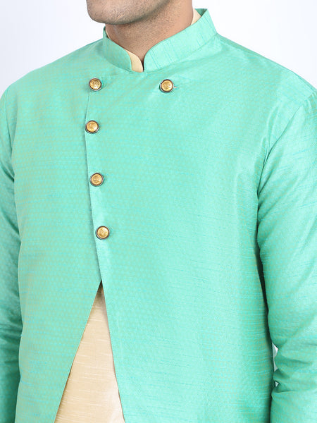 3 Pc set of Brocade Jacket with Kurta & Churidar Pajama by Treemoda