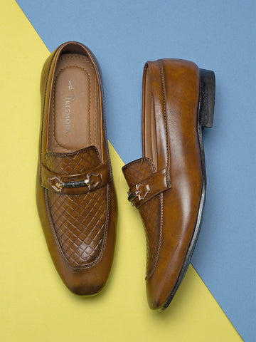 Treemoda Tan Semi Formal Loafers For Men