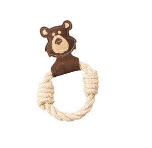 Copy of Premium Quality Natural Wigglies Bear Ring Leather Toy for Dogs