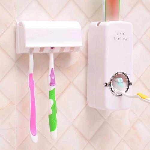 TOOTHBRUSH HOLDER WITH TOOTHPASTE DISPENSER