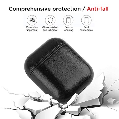 Treemoda Leather Finish Matte Shockproof Protector Case Compatible with Airpods 1 Earphone Casecover