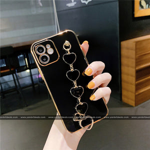 Love Heart Wrist Chain Silicone case for Apple iPhone