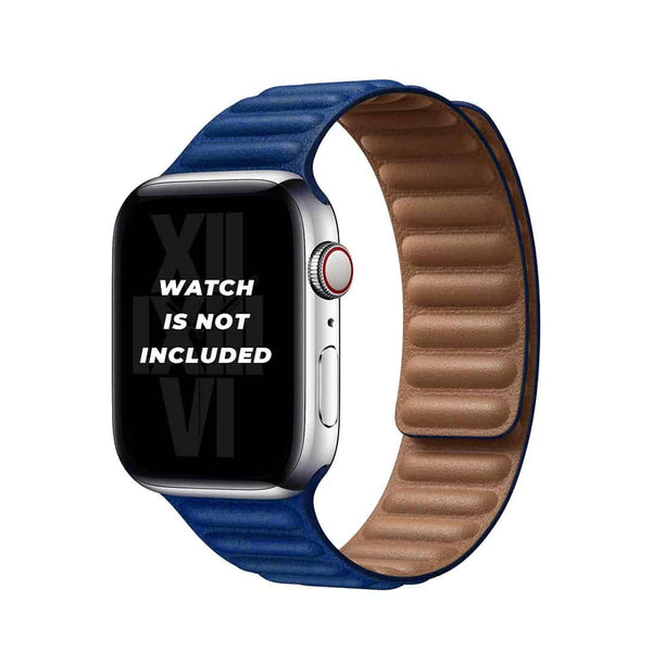 Adjustable Loop Strap with Strong Magnetic Closure Leather Link Band for iWatch Series SE/7 /6 /5 /4 /3 /2 /1