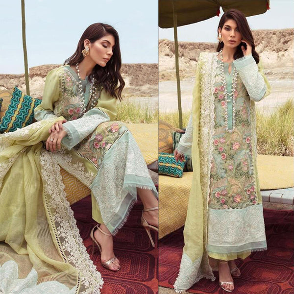 Pakistani Georgette suit {Patch work} with Nazmin embroidered work dupatta {Semi-Stitched}