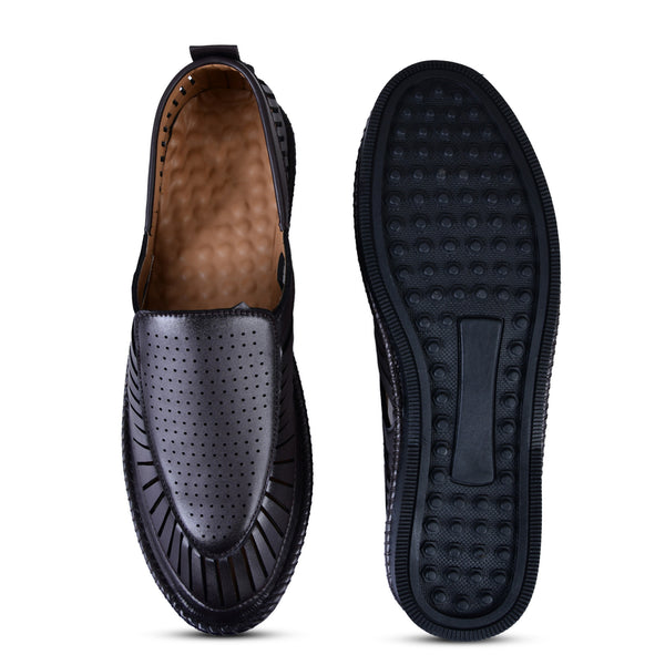 Treemoda Black Ethnic Sandals for Men/Boys