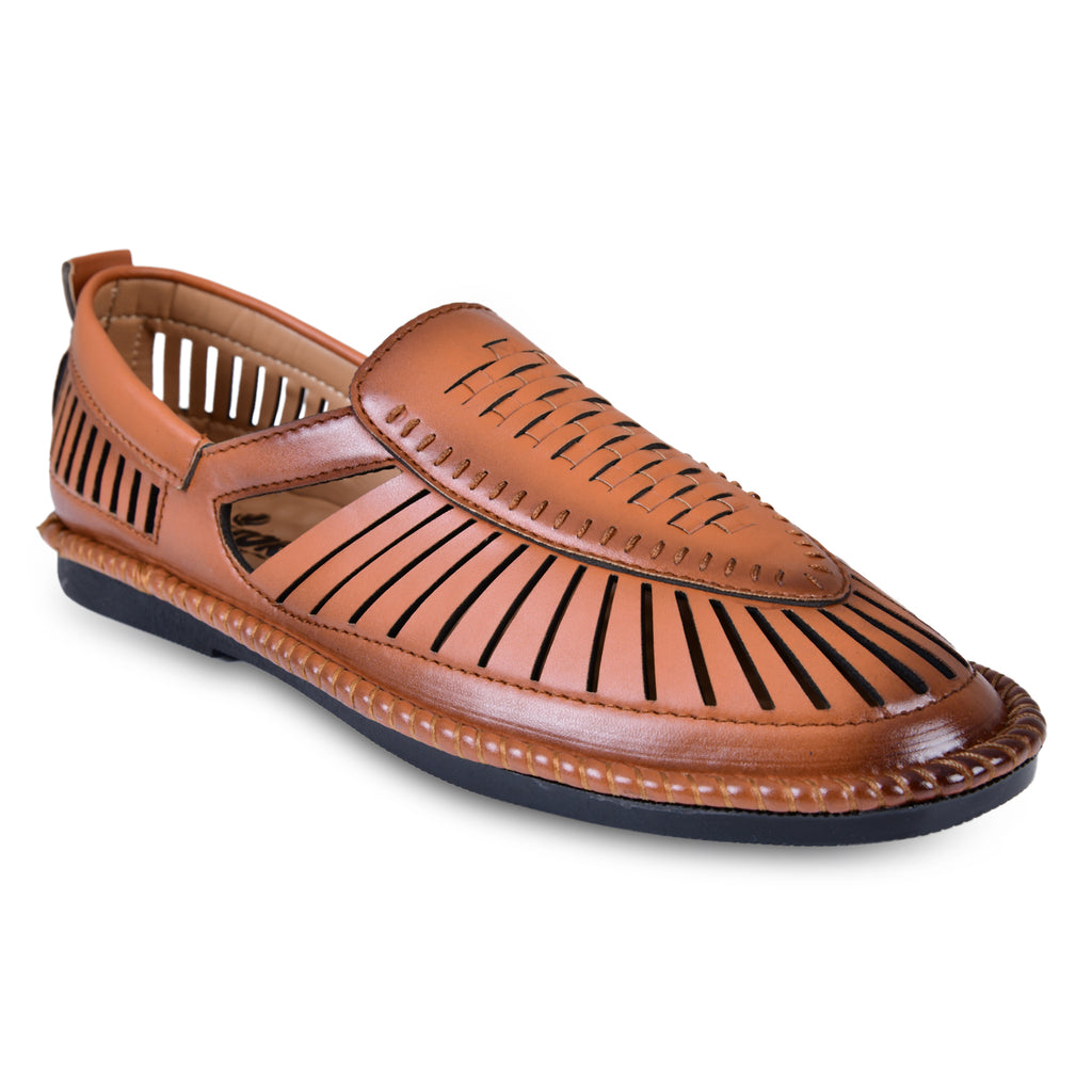 Desi colour mens ethnic footwear faux leather-brown sandals - DESI COLOUR -  4162387