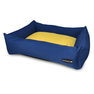 Premium Quality Super Soft Dog Bed Blue & Yellow