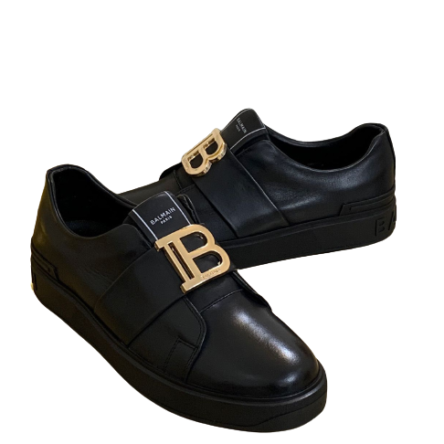 Black B-Court Leather Sneakers – Yard of Deals