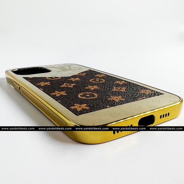 Golden Electroplated Premium Leather Case for iPhone