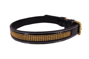 Golden Glam Swarovski Patent Leather Premium Quality Dog Collar