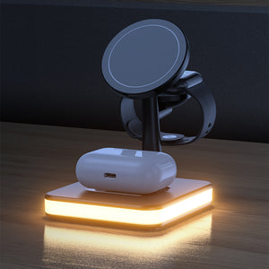 4 in 1 magnetic wireless charger stand With lamp - Yard of Deals