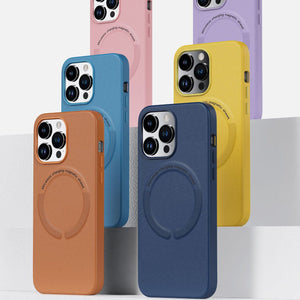 Premium Leather Magsafe Back Case for iPhone 11, 12, 13 & 14 Series