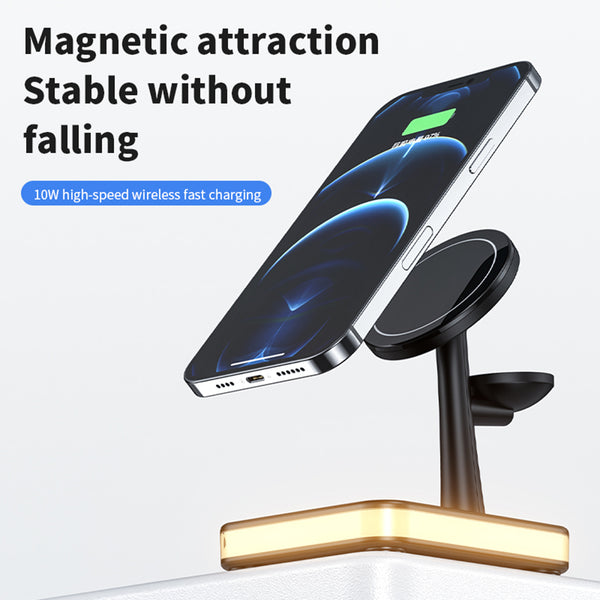 4 in 1 magnetic wireless charger stand With lamp - Yard of Deals