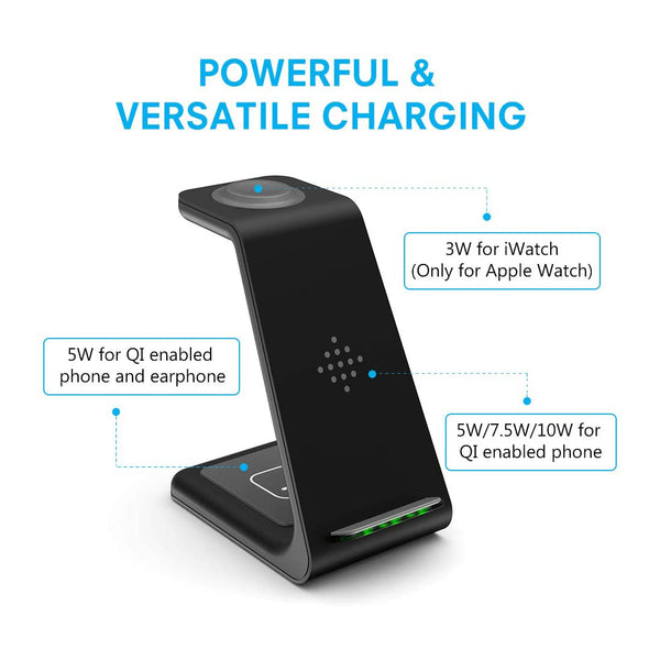 3 in 1 Wireless Charging Stand Dock - Yard of Deals