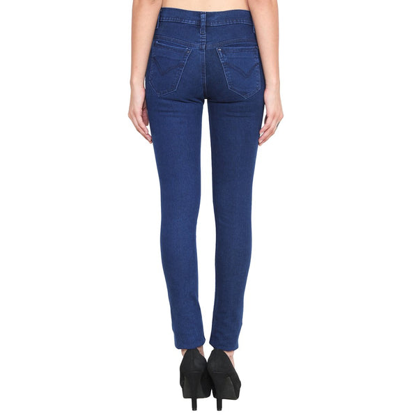 Women's Slim Fit Mid-Rise Blue Streachable Jeans