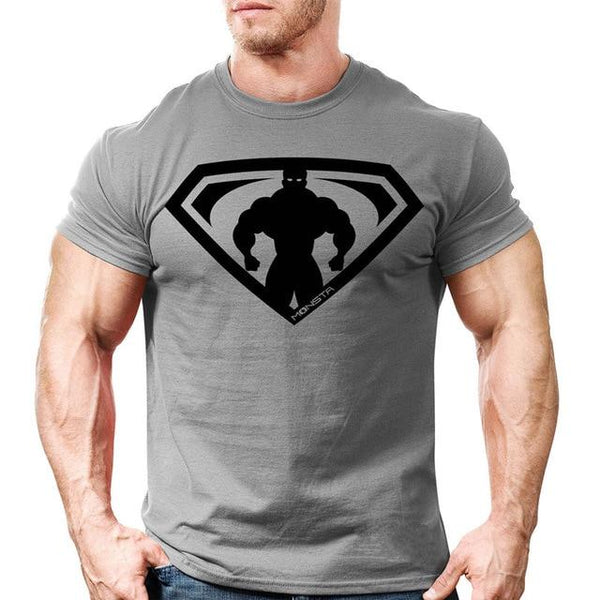 Men Gyms Fitness Printed T-shirt 2018 New Short sleeve Cotton t shirt Man Summer Casual Fashion Slim O-Neck Tee Tops Clothing