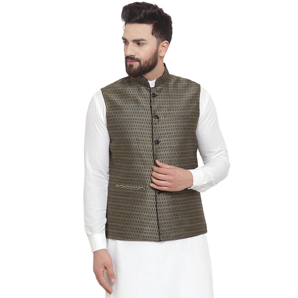 Buy online Beige Printed Silk Nehru Jacket from Jackets for Men by Veera  Paridhaan for ₹1109 at 65% off | 2024 Limeroad.com