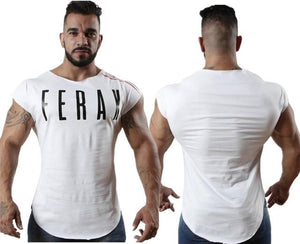 New Mens Casual Printed Cotton T-shirt Men Summer Gyms Fitness Workout Short sleeve O-Neck t shirts