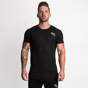 New Mens Short sleeve T-shirt Casual Fashion Skinny Tee Shirt Male Gyms Fitness Bodybuilding Joggers Black Tops Brand Clothing