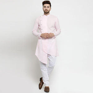 pink linen kurta pajama