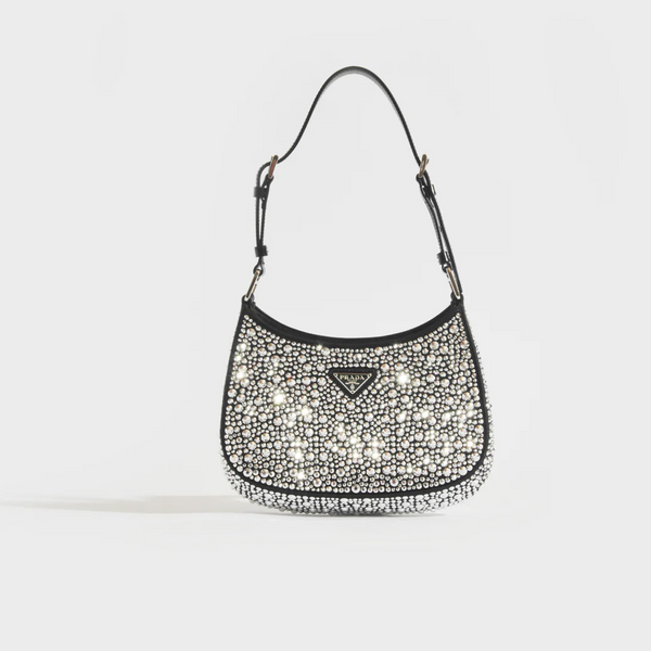 Cleo satin bag With Crystals