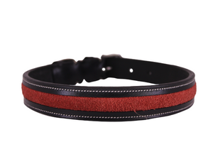 Suede Strip Swarovski Patent Leather Premium Quality Dog Collar
