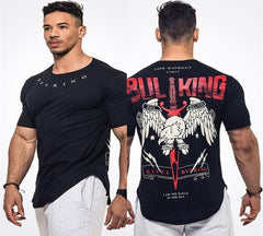 Men Short Sleeve Cotton Fashion Casual Printed Gyms T-shirts