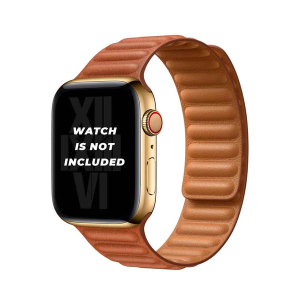 Adjustable Loop Strap with Strong Magnetic Closure Leather Link Band for iWatch Series SE/7 /6 /5 /4 /3 /2 /1