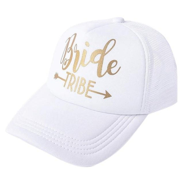 Team Bride Tribe Snapback Trucker Mesh Hat Gold Letters Arrow Printed Wedding Party Baseball Cap Club Gift