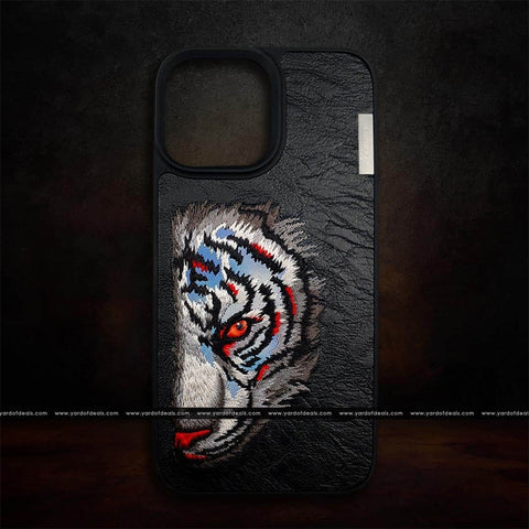Nimmy 3D Embroided Tiger Back Case Cover for Apple iPhone - Red & Black