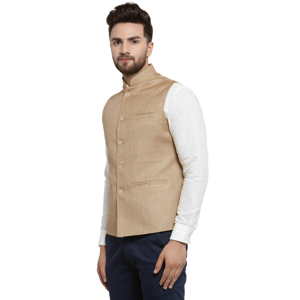 Cotton Cream color Men Sleeveless Nehru Jacket at Rs 849/piece in Surat |  ID: 23496726773