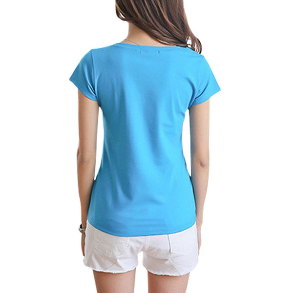 Casual Blue Half Sleeves top For women