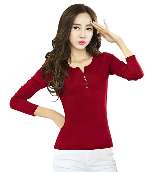 Red Casual Full Sleeves top For women