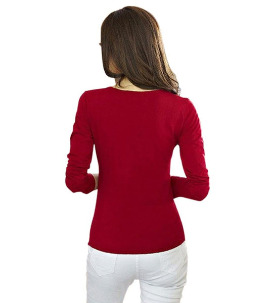 Red Casual Full Sleeves top For women