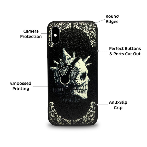 Face Printed Black Mobile Case Cover for Apple iPhone X