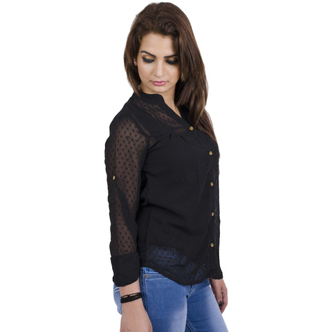Black georgette Top For Women casual top