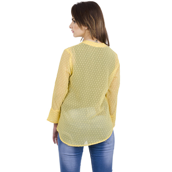 Yellow Georgette Top For Women casual top