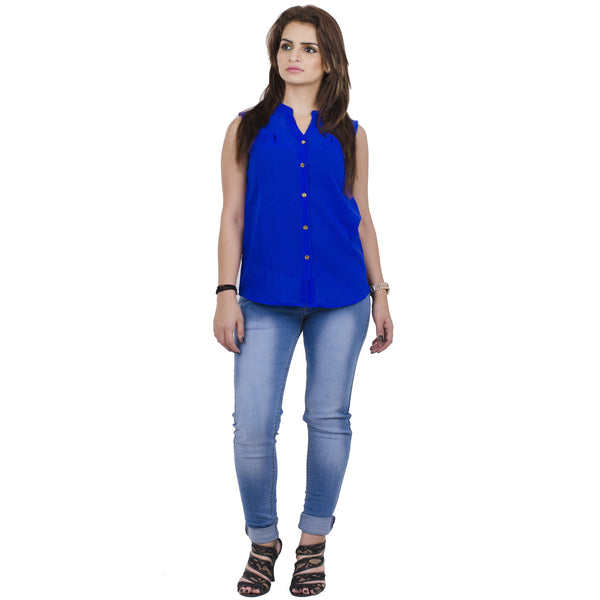 Blue georgette Top For Women casual top