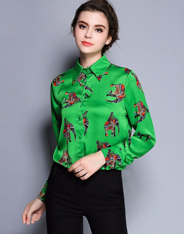 Green Casual Top For Women