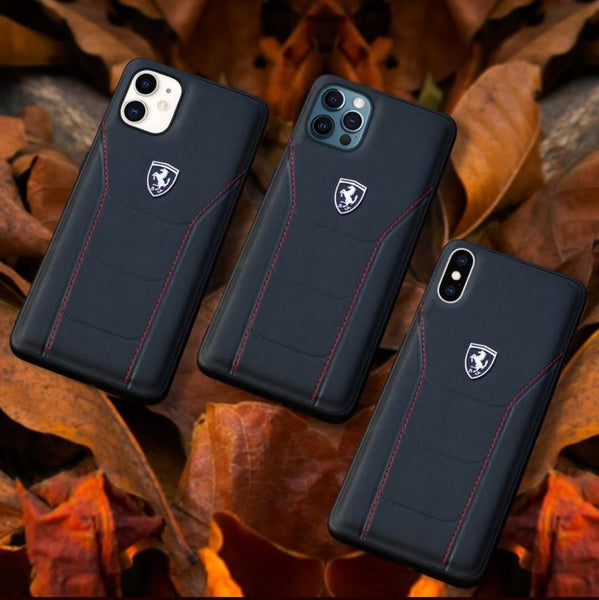 Ferrari Heritage Premium Leather Case for iPhone 11, 12, 13 & 14 Series & Samsung Galaxy Z Flip3, Flip4, Fold3, Fold4, S22 & S23
