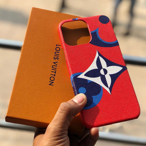LV Leather Case for iPhone - Red