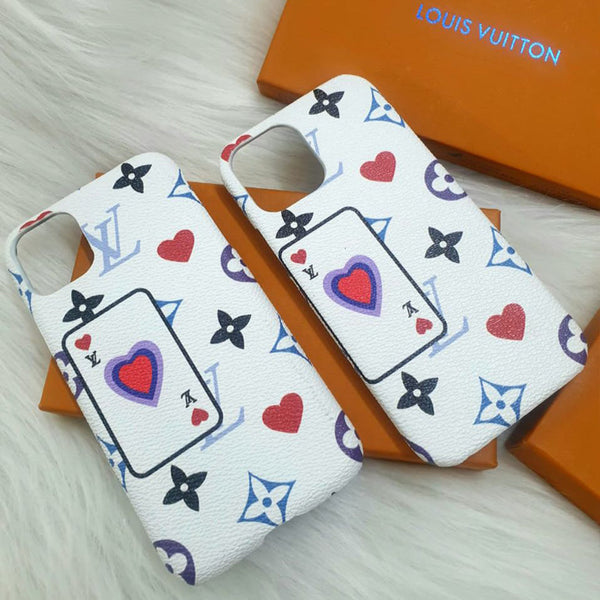 LV Leather Case for iPhone - White